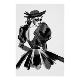 Sketched Couture Mode Model Perfect Poster