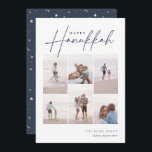 Sketched Cursive 6 Photo Collage Hanukkah Julkort<br><div class="desc">glädje med dessa moderna Hanukkah-helgdagskort som innehåller 6 av dina favoritfoton i en rutnätslayout. "Lycklig Hanukkah" visas överst i klassisk serif och avslappnad handskisserade kursiva skript. Anpassa med din familj namn och året i nedre högerna.</div>