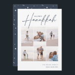 Sketched Cursive 6 Photo Collage Hanukkah Julkort<br><div class="desc">glädje med dessa moderna Hanukkah-helgdagskort som innehåller 6 av dina favoritfoton i en rutnätslayout. "Lycklig Hanukkah" visas överst i klassisk serif och avslappnad handskisserade kursiva skript. Anpassa med din familj namn och året i nedre högerna.</div>