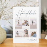 Sketched Cursive 6 Photo Collage Hanukkah Julkort<br><div class="desc">glädje med dessa moderna Hanukkah-helgdagskort som innehåller 6 av dina favoritfoton i en rutnätslayout. "Lycklig Hanukkah" visas överst i klassisk serif och avslappnad handskisserade kursiva skript. Anpassa med din familj namn och året i nedre högerna.</div>