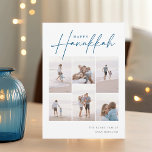 Sketched Cursive 6 Photo Collage Hanukkah Julkort<br><div class="desc">glädje med dessa moderna Hanukkah-helgdagskort som innehåller 6 av dina favoritfoton i en rutnätslayout. "Lycklig Hanukkah" visas överst i klassisk serif och avslappnad handskisserade kursiva skript. Anpassa med din familj namn och året i nedre högerna.</div>