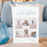 Sketched Cursive 6 Photo Collage Hanukkah Julkort<br><div class="desc">glädje med dessa moderna Hanukkah-helgdagskort som innehåller 6 av dina favoritfoton i en rutnätslayout. "Lycklig Hanukkah" visas överst i klassisk serif och avslappnad handskisserade kursiva skript. Anpassa med din familj namn och året i nedre högerna.</div>