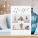 Sketched Cursive 6 Photo Collage Hanukkah Julkort<br><div class="desc">glädje med dessa moderna Hanukkah-helgdagskort som innehåller 6 av dina favoritfoton i en rutnätslayout. "Lycklig Hanukkah" visas överst i klassisk serif och avslappnad handskisserade kursiva skript. Anpassa med din familj namn och året i nedre högerna.</div>