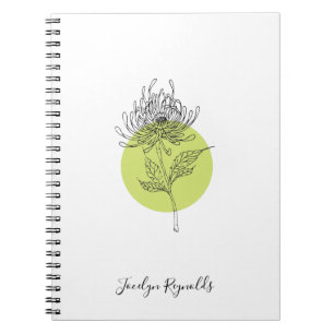 Sketched Dahlia Botanical Simple Elegant Anteckningsbok