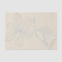 Sketched Dogwood Gren Lg  på Parchment