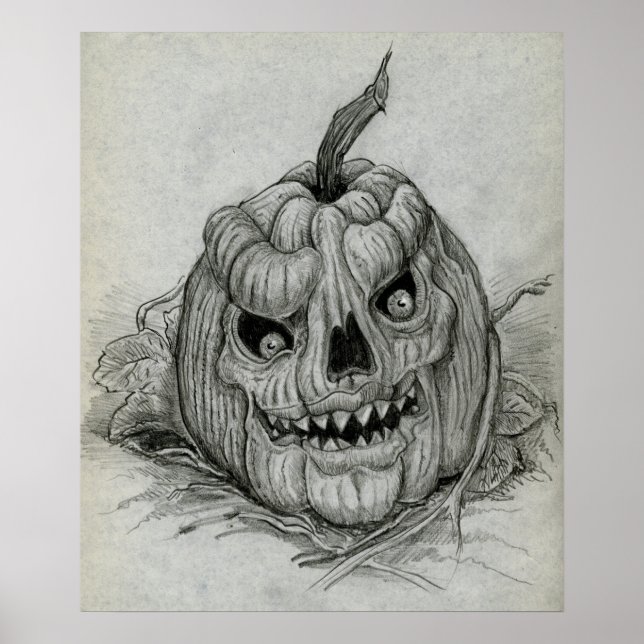 Sketched Evil Pumpkin Poster (Framsidan)