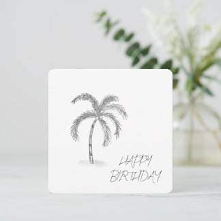 Sketched Greeting Card Black and White Kort