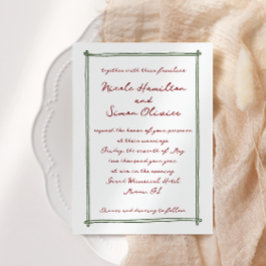 Sketched ram Whimsical Hand plockade Bröllop Inbjudningar