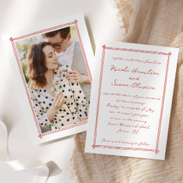 Sketched ram Whimsical Hand plockade Photo Bröllop Inbjudningar