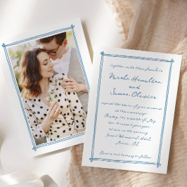 Sketched ram Whimsical Hand plockade Photo Bröllop Inbjudningar