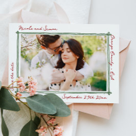 Sketched ram Whimsical Hand plockade Photo Bröllop Spara Datumet