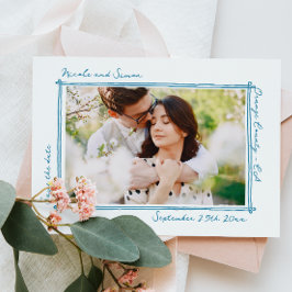 Sketched ram Whimsical Hand plockade Photo Bröllop Spara Datumet