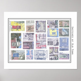 Sketcher av Old Town Alexandria, VA Poster