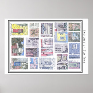 Sketcher av Old Town Alexandria, VA Poster