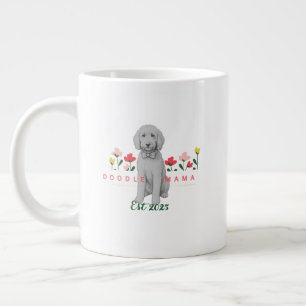 Sketcherad Doodle-mugg med blommor - Anpassningsba Jumbo Mugg