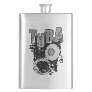 Sketcherad tuba och text fickplunta