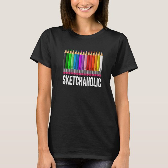 Sketchhost Artist Penthes Sketch Sketching Paint T Shirt (Framsida)