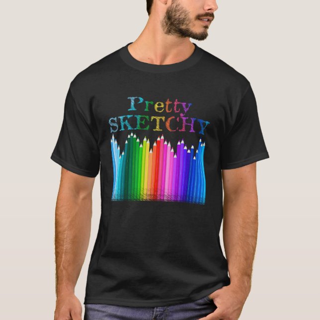 Sketchistiske färgpennor 1 t shirt (Framsida)