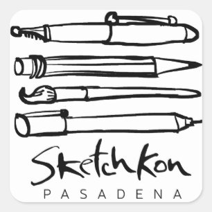 SketchKon Sticker Fyrkantigt Klistermärke