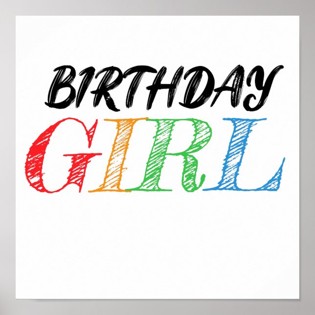 sketchy and colorful birthday girl poster (Framsidan)