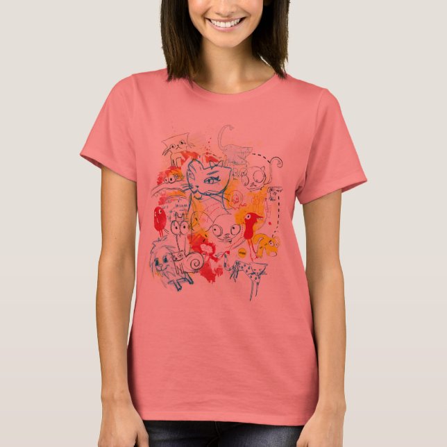 Sketchy Animals Aleloop Shirt T-shirt (Framsida)