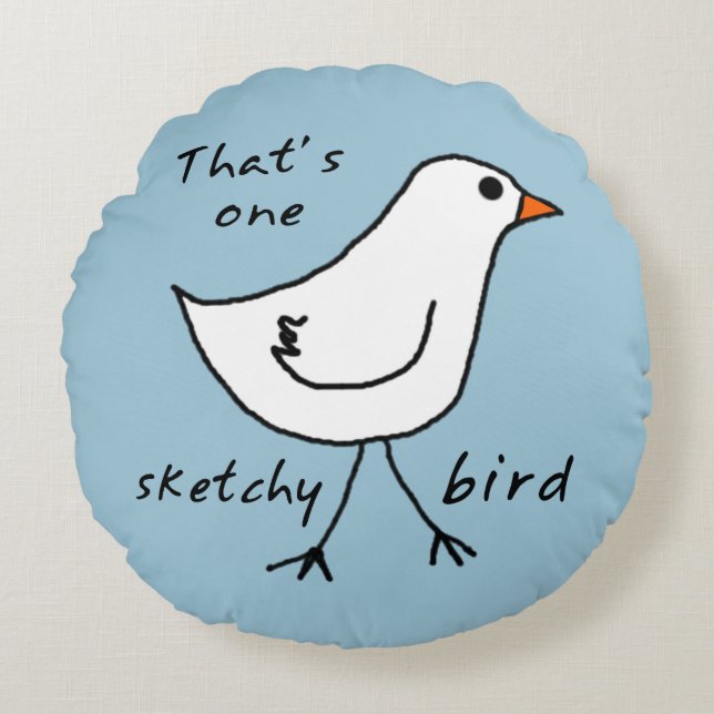 Sketchy Bird Dekorativ kudde (Framsidan)