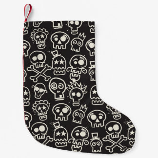 Sketchy Black Skull Sömlös Tapet Liten Julstrumpa