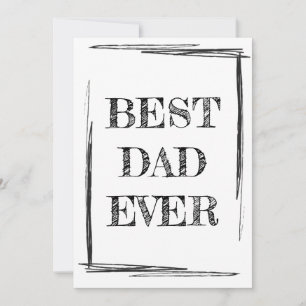 Sketchy Black & White Best Pappa någonsin Tack Kort