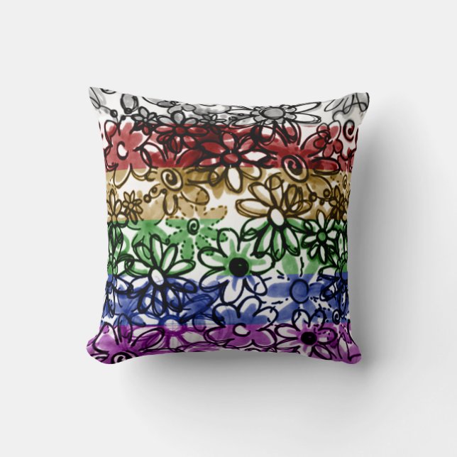 Sketchy Blooms Pillow Kudde (Framsida)