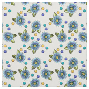 Sketchy Blue Flower Tyg