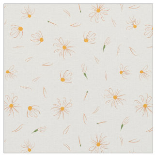 Sketchy daisyblommamönster - blommönster tyg