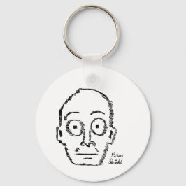 sketchy drawn cartoon face ( Erica Crooks ) Nyckelring