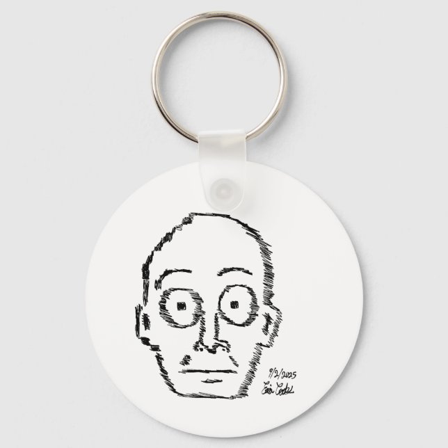 sketchy drawn cartoon face ( Erica Crooks ) Nyckelring (Framsida)