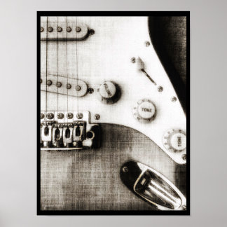 Sketchy Electric Guitar Poster