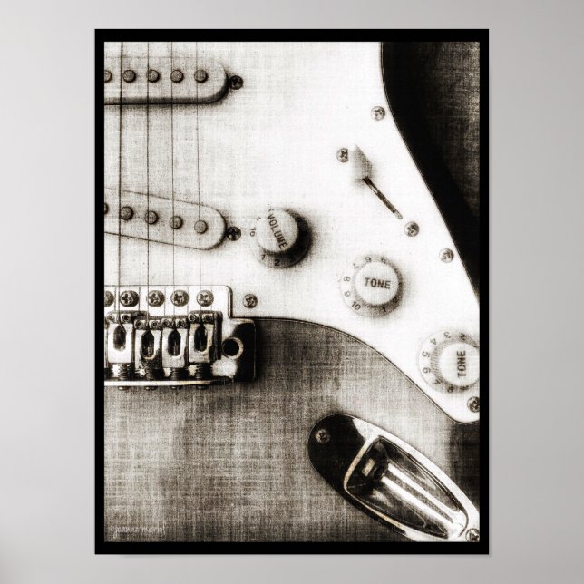 Sketchy Electric Guitar Poster (Framsidan)