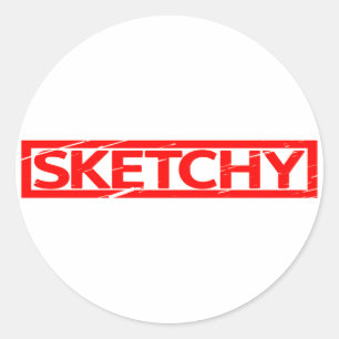 Sketchy Frimärke Runt Klistermärke