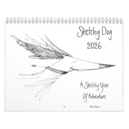 Sketchy Hund Wall Calendar 2025 Kalender