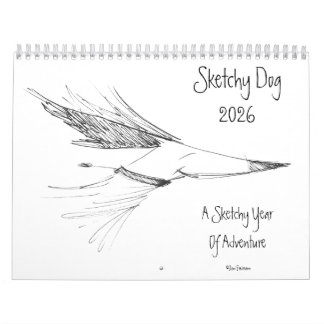 Sketchy Hund Wall Calendar 2025 Kalender