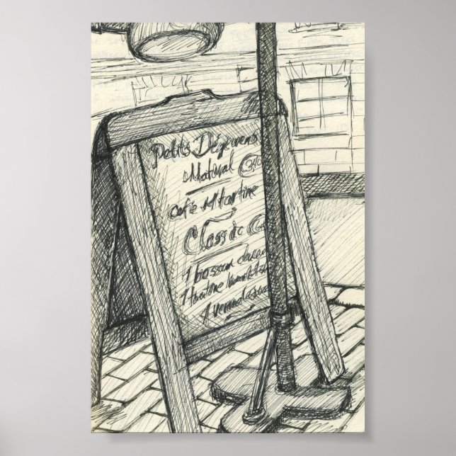 Sketchy i Paris: Cafe Poster (Framsidan)