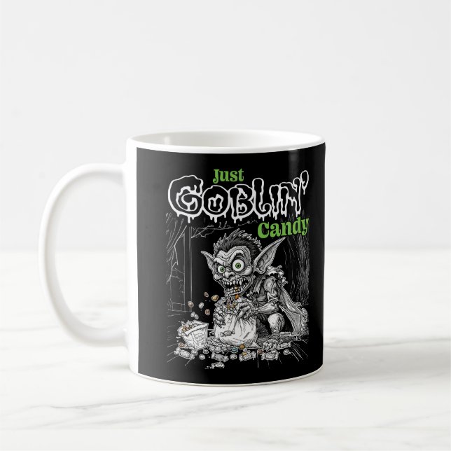 Sketchy Just Goblin’ Candy for Darker Items Kaffemugg (Vänster)