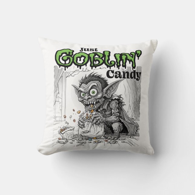Sketchy Just Goblin’ Candy Kudde (Framsida)