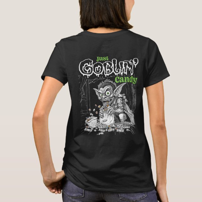 Sketchy Just Goblin’ Candy (Mörk Items) Front+Back T Shirt (Baksida)