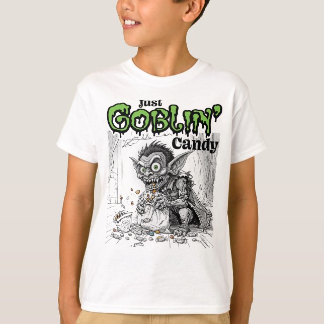 Sketchy Just Goblin's Candy Boy's T Shirt (Framsida)