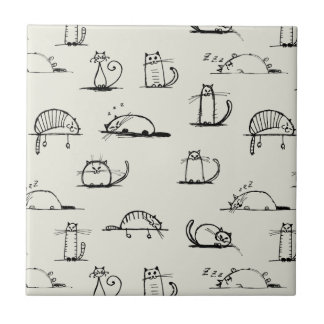 Sketchy katter kakelplatta