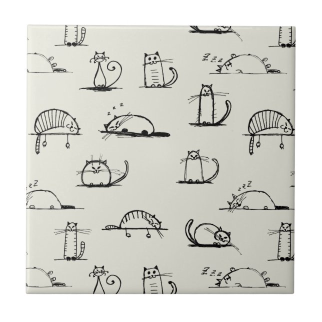 Sketchy katter kakelplatta (Framsidan)