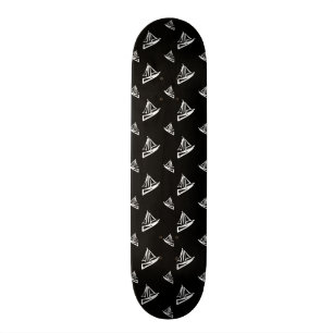 Sketchy segelbåtmönster mini skateboard bräda 18,7 cm