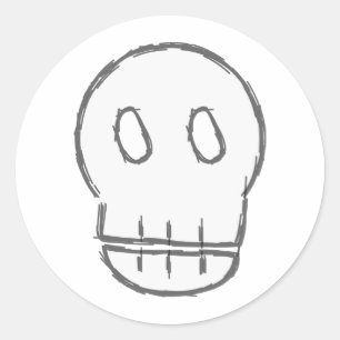 Sketchy Skull Runt Klistermärke