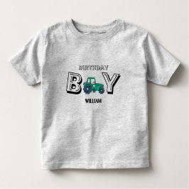 Sketchy Tractor Farm Boy Birthday T Shirt