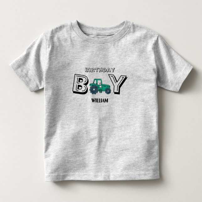Sketchy Tractor Farm Boy Birthday T Shirt (Framsida)