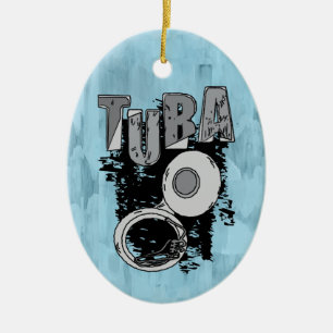 Sketchy Tuba och Text Julgransprydnad Keramik